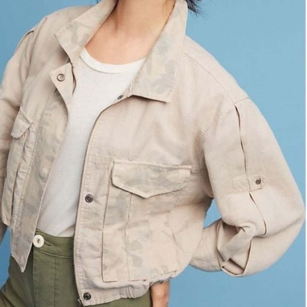 Anthropologie Hei Hei Ronan Cropped Camo Jacket
